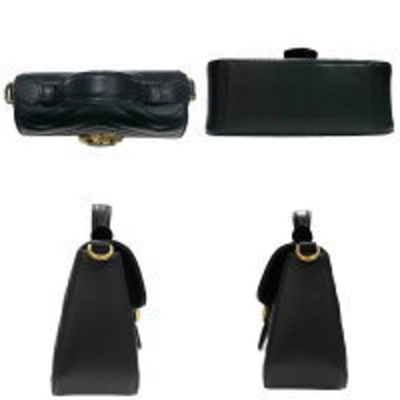GUCCI DTDIT GG Marmont Mini Top Handle Bag Shoulder Black SA - Picture 5 of 9